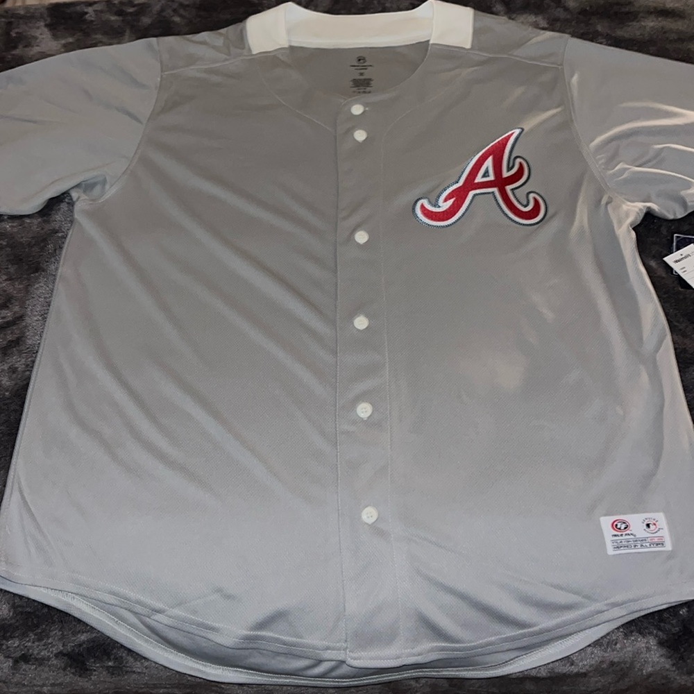 Atlanta Braves True Fan Gray Jersey Size XL NWT